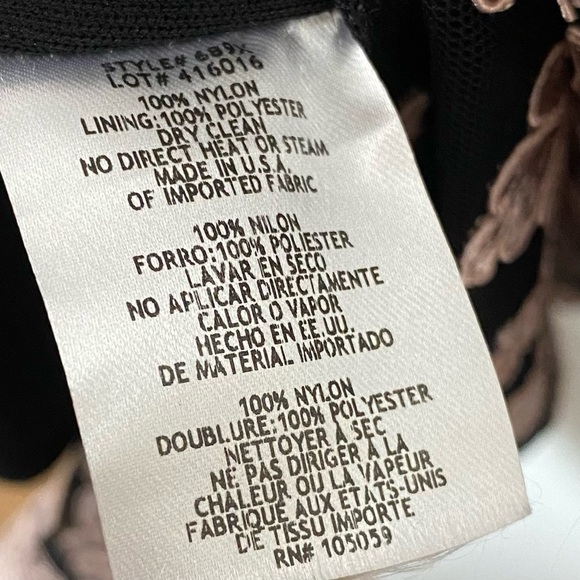 Xscape Lace Midi Dress Mesh Floral Strapless - Picture 5 of 6